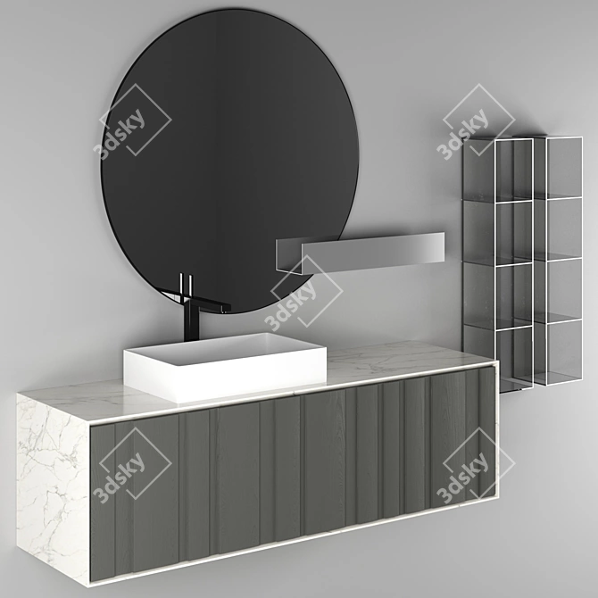 Elegant Edone Bathroom Furniture 3D model image 2