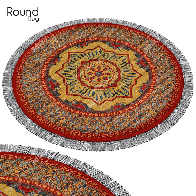 Elegant Round Rug for Versatile Decor 3D model image 1