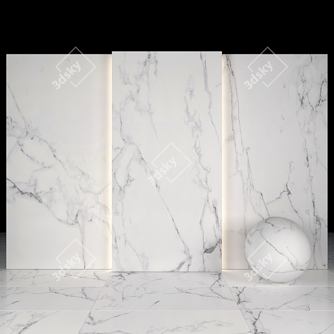 Carrara Marble Texture Collection 3D model image 2