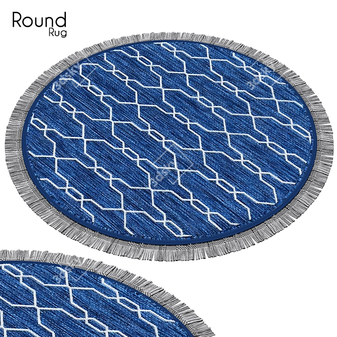 24-Inch Round Rug: Polys 514,682 / Vets 523,494 3D model image 1