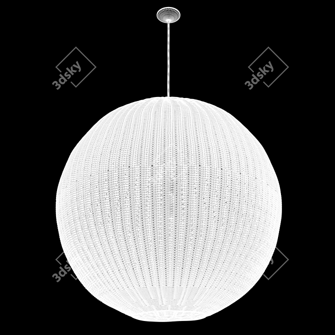 HKLiving Bamboo Pendant Ball Lamp - Stylish Lighting Solution 3D model image 4