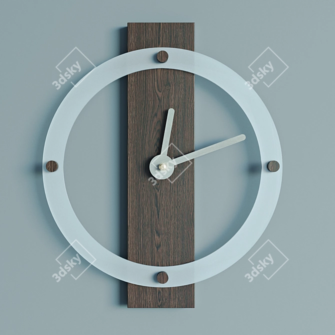 Nature's Time: Tree-Design Glass Wall Clock 3D model image 2