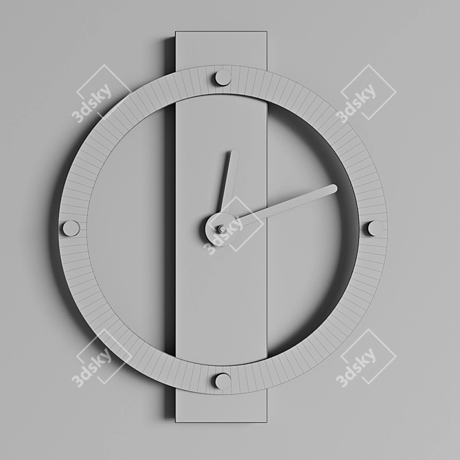 Nature's Time: Tree-Design Glass Wall Clock 3D model image 3