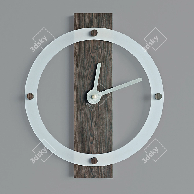 Nature's Time: Tree-Design Glass Wall Clock 3D model image 5