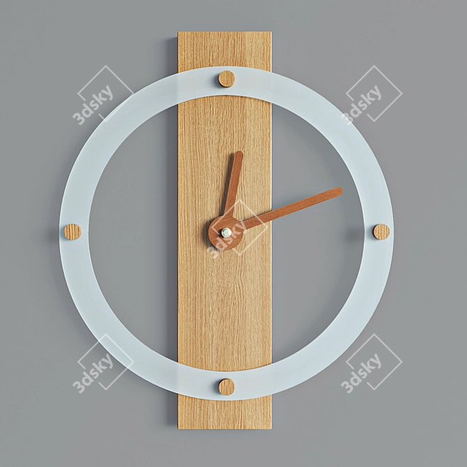 Nature's Time: Tree-Design Glass Wall Clock 3D model image 6