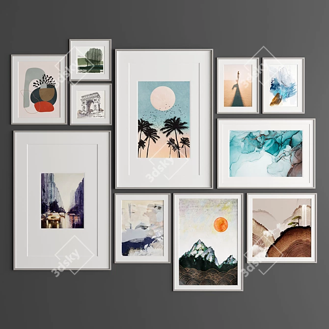 Versatile Art Frame Collection - 11 Frames, 6 Materials 3D model image 2