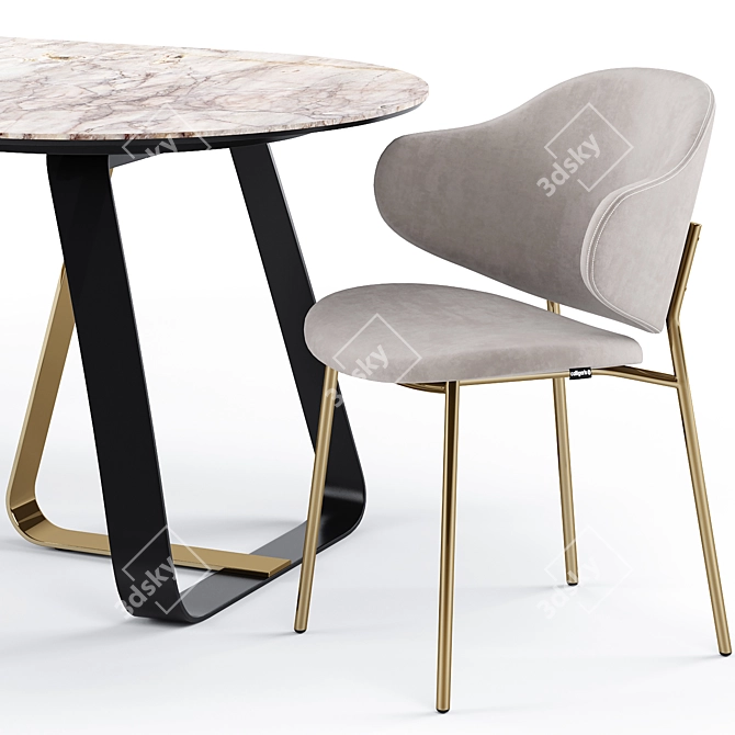 Calligaris Holly Dining Chair & Sunshine Table 3D model image 2