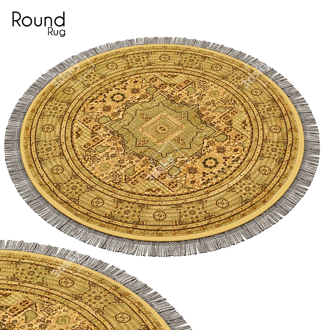 Elegant Round 35-Inch Rug 3D model image 1