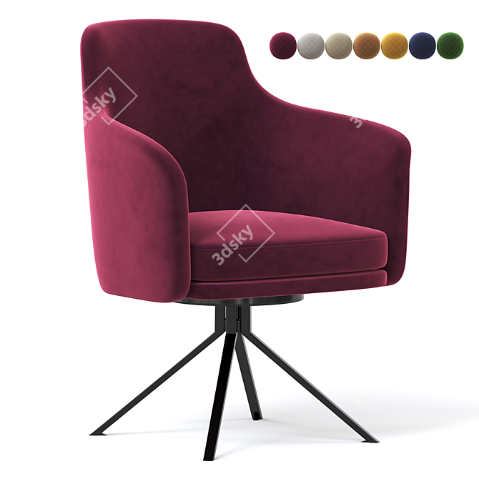 Elegant Stanford Swivel Chair 3D model image 1