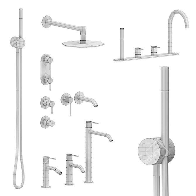 Title: Innovo Collection Plumbing Set 3D model image 7