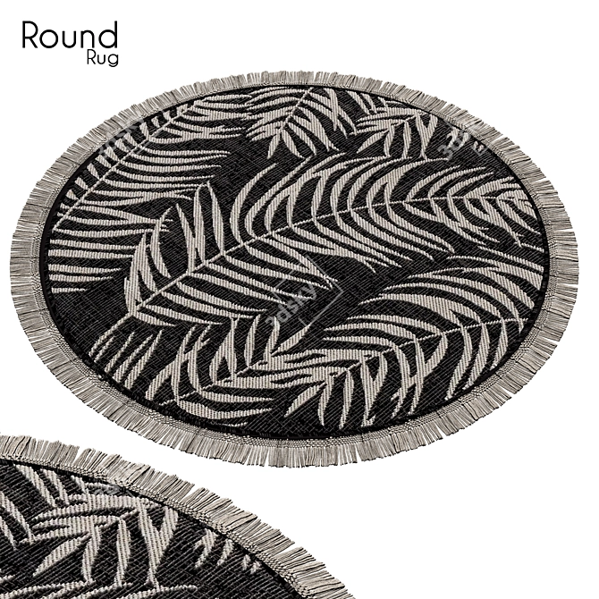 Elegant Round 36" Rug 3D model image 1