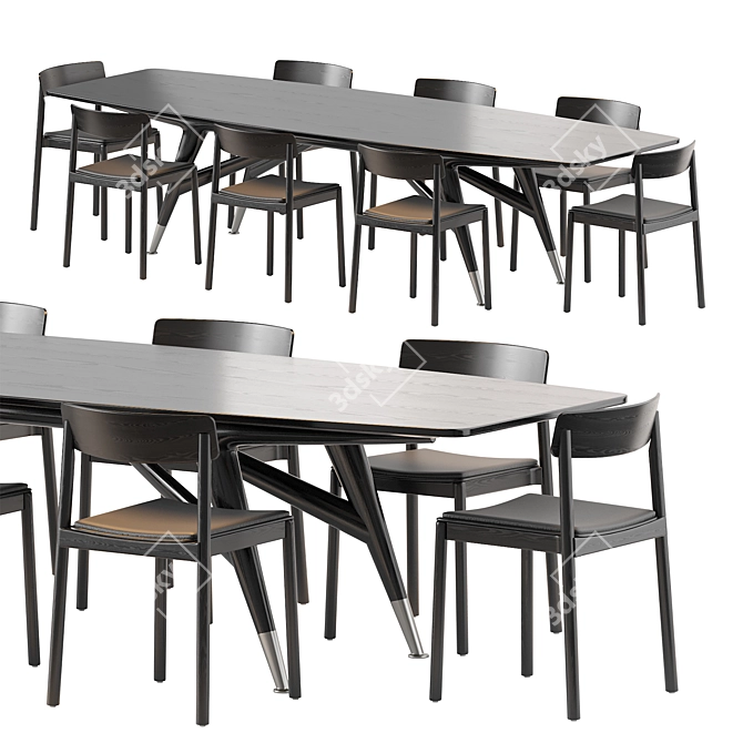 Elegant D.859.1 Table & Chair 3D model image 1