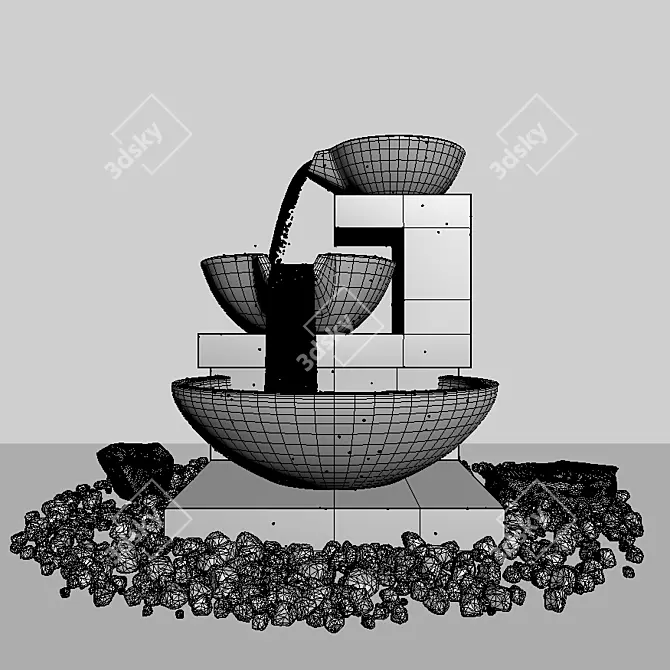 Simulated Water Fountain for ProOptimizer Modifications 3D model image 3