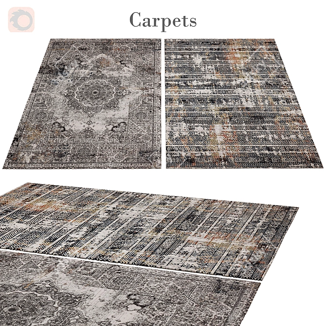 Polys: 3 888, Vets: 4 004 - Stylish Rug 3D model image 1