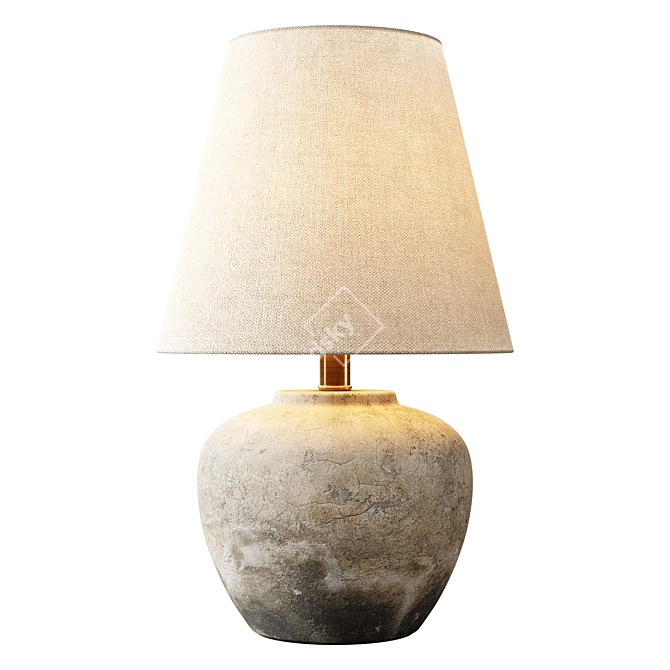 Zara Home Cement Base Lamp 3D model image 1