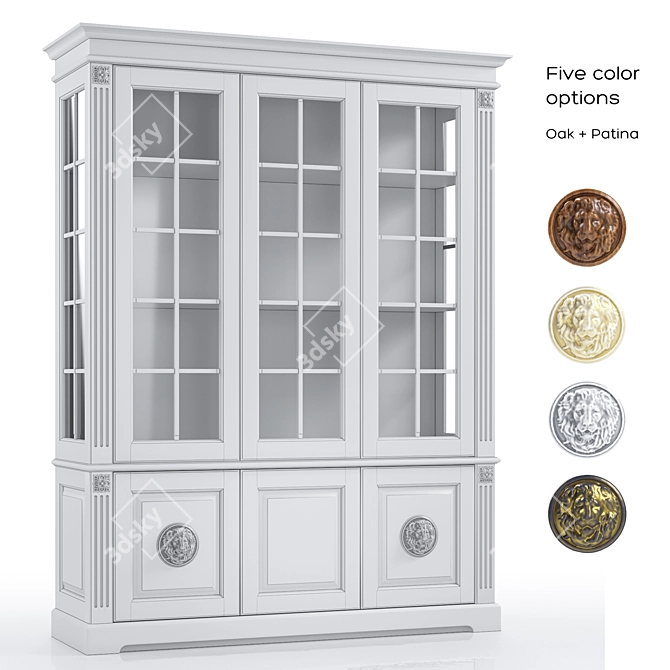 Classic Wood Bookcase: Five Material Options 3D model image 4