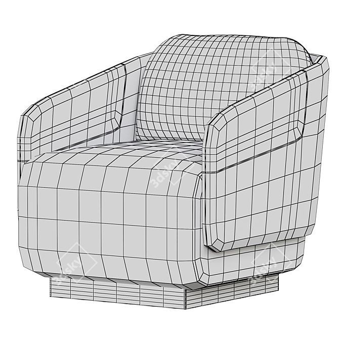 Vintage-Inspired WORN Armchair 3D model image 5