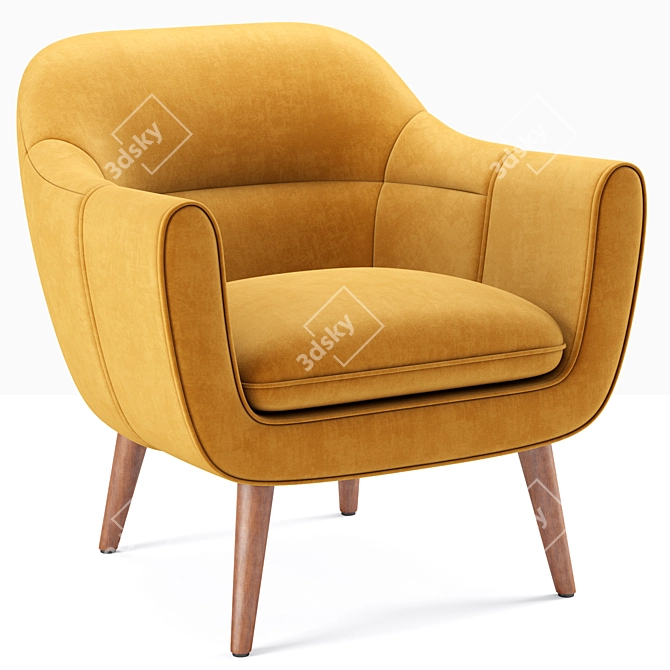 Elegant Ada Lounge Chair: Contract Furniture 3D model image 1