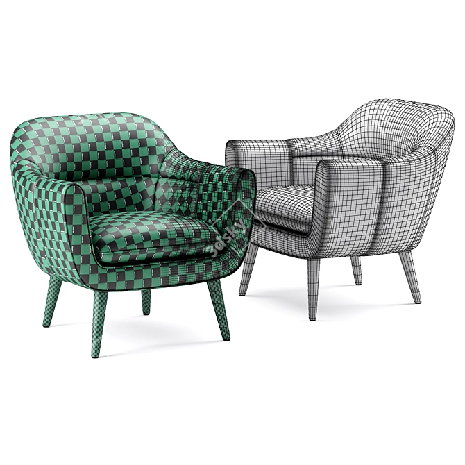 Elegant Ada Lounge Chair: Contract Furniture 3D model image 5