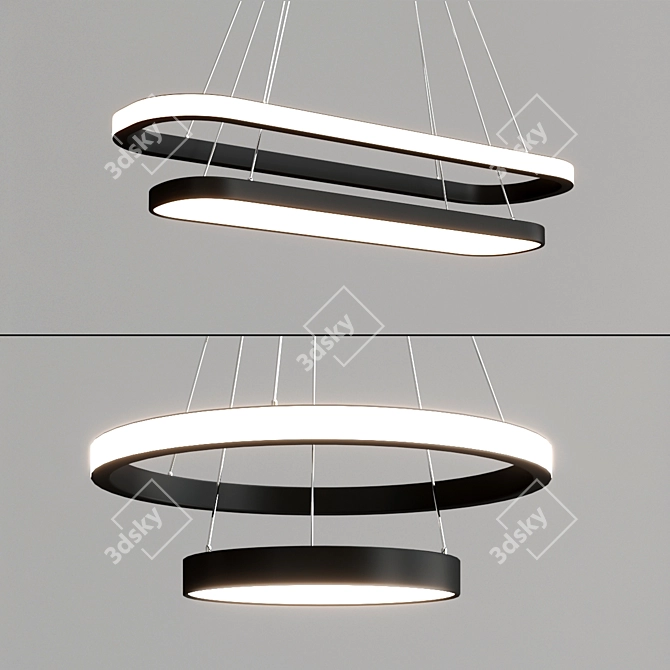 Modern LED Pendant Light with Adjustable Brightness - Avize 3D model image 2