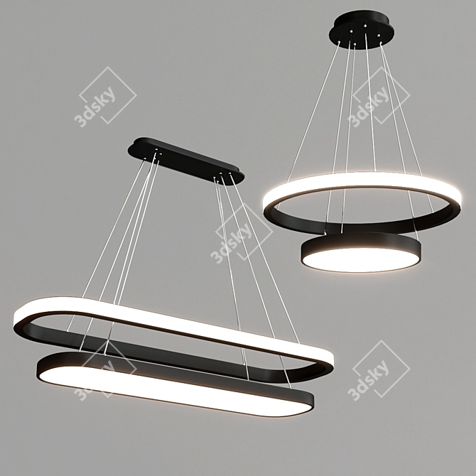 Modern LED Pendant Light with Adjustable Brightness - Avize 3D model image 4