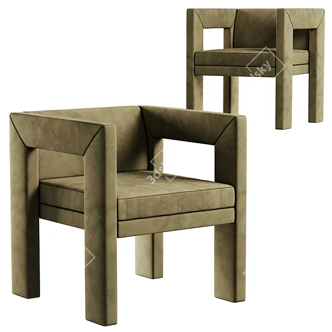 Elevate Your Comfort: Angle II Armchair 3D model image 2