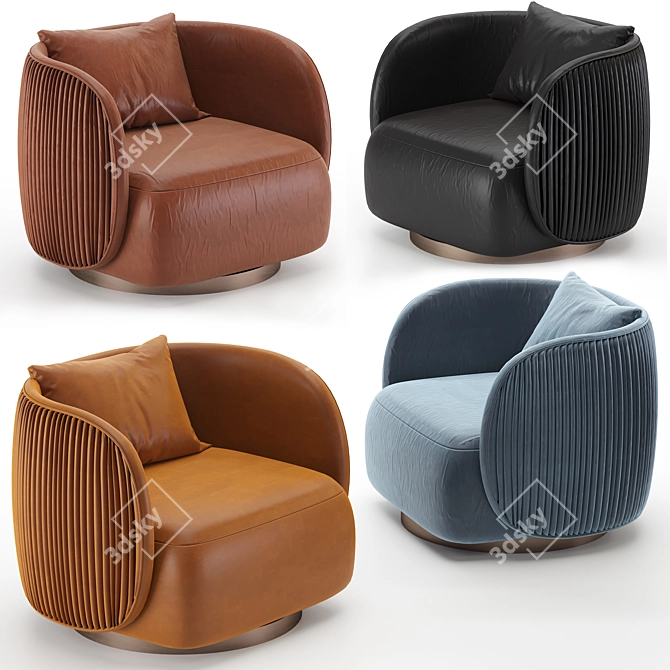 Cantori Bohemian Armchair: Eclectic Elegance for your Space 3D model image 1