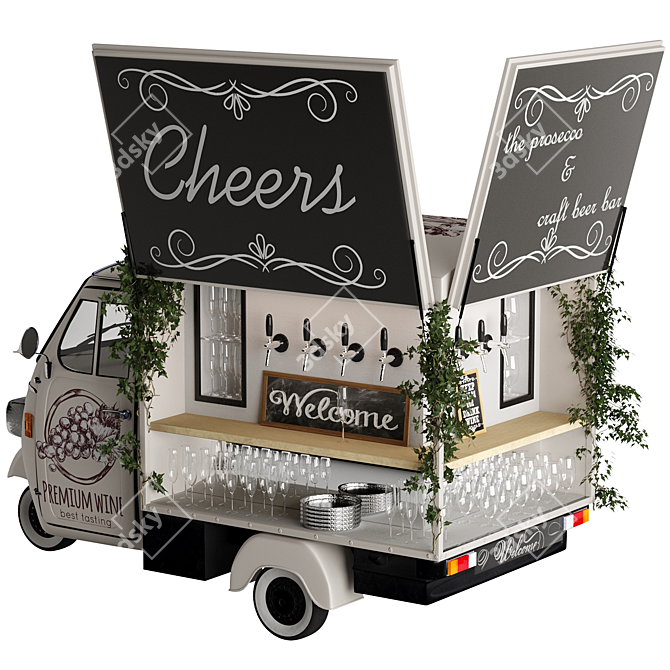 Cheers Bar: Portable Food Truck for Party Nights 3D model image 1