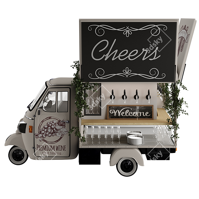 Cheers Bar: Portable Food Truck for Party Nights 3D model image 2