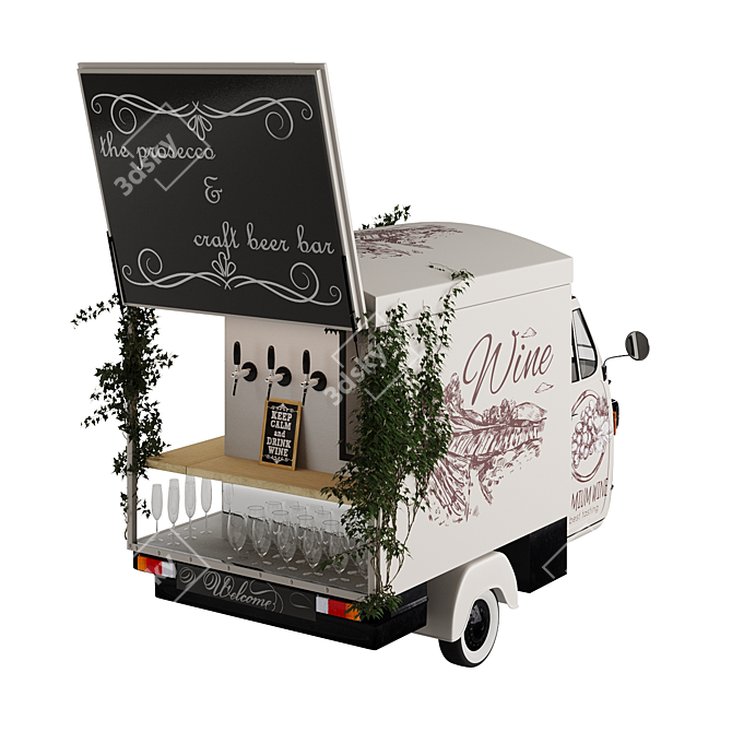 Cheers Bar: Portable Food Truck for Party Nights 3D model image 3