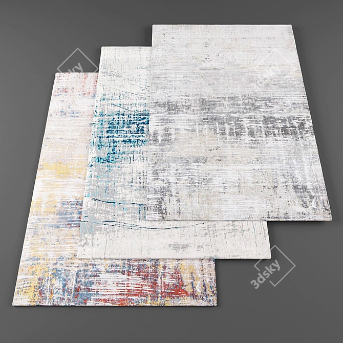 Modern Rugs Bundle - 5 Unique Textured Designs 3D model image 1