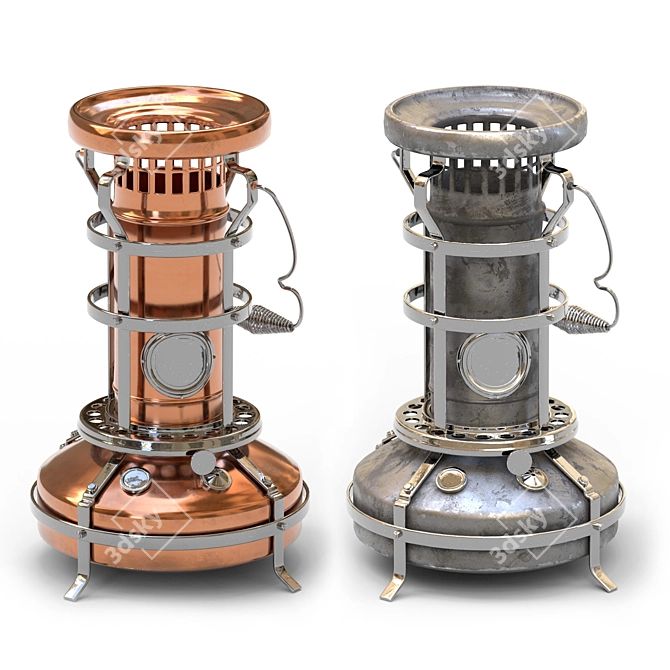 Vintage Oil Heater: Antique Charm for Your Home 3D model image 2