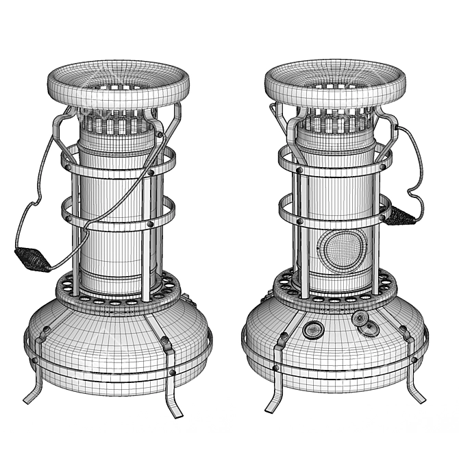 Vintage Oil Heater: Antique Charm for Your Home 3D model image 3