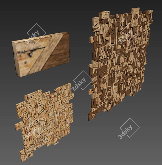  Smooth Wood Panel Rail No. 1 3D model image 4