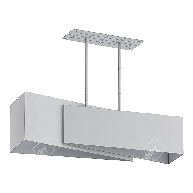 Sleek 7-Light Linear Pendant 3D model image 2