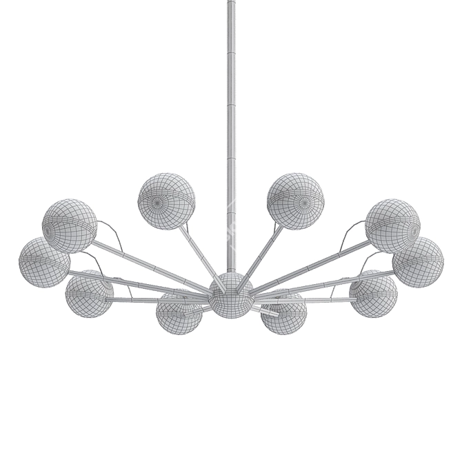 Glamorous Ace 10-Light Chandelier 3D model image 2