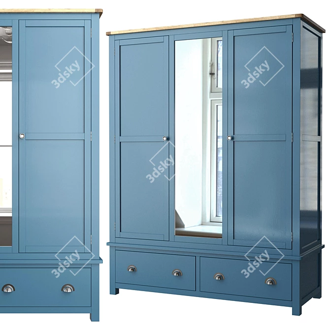 Wide Double Wardrobe: Jules Verne Immersion 3D model image 1