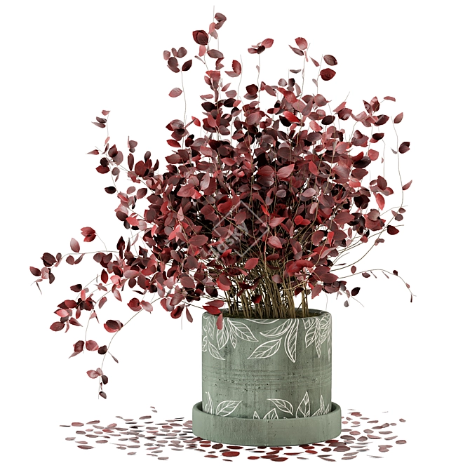 Rusty Concrete Pot Indoor Plants - Set 49 3D model image 4