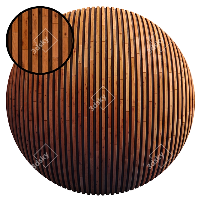 Striped Wood Panel: High-Quality Textures & 3D Files 3D model image 1