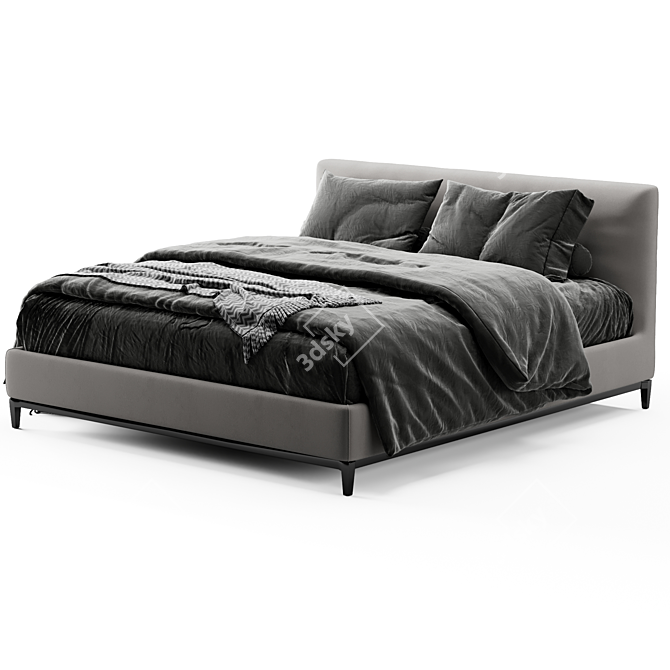 Elegant Minotti Andersen Bed 3D model image 3