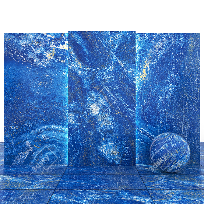 Blue Marble Textured Slabs & Tiles 3D model image 1