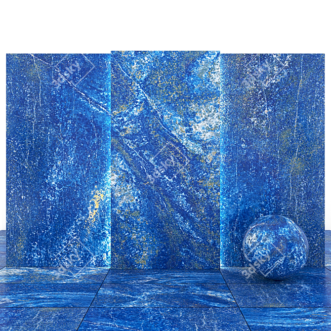 Blue Marble Textured Slabs & Tiles 3D model image 2