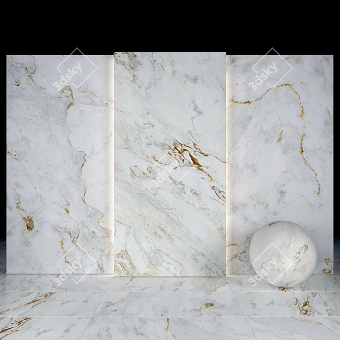 Elegant Parana Marble Slabs 3D model image 1