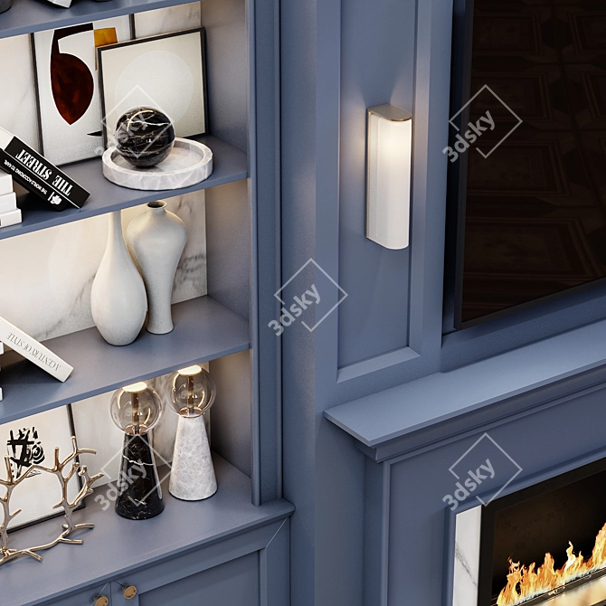 Elegant Neoclassical TV Wall 3D model image 3