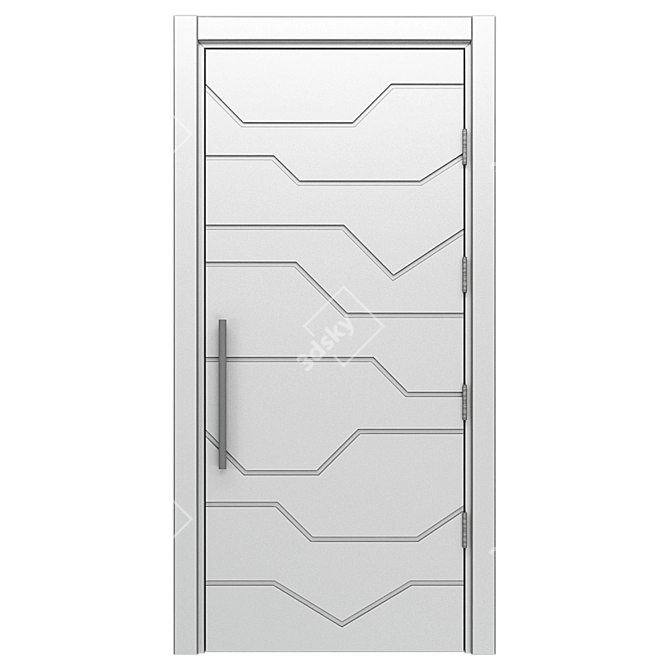 Stratum Steel Inlay Door 3D model image 4