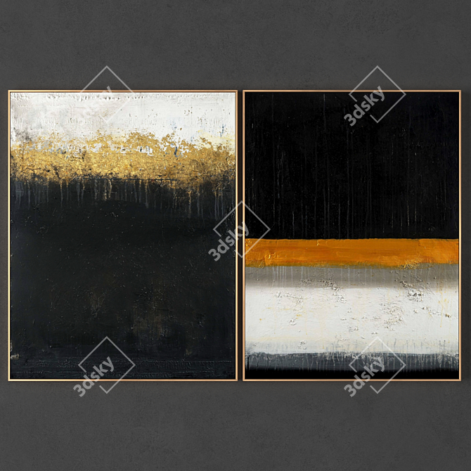 Modern Art Frames Set 3D model image 1