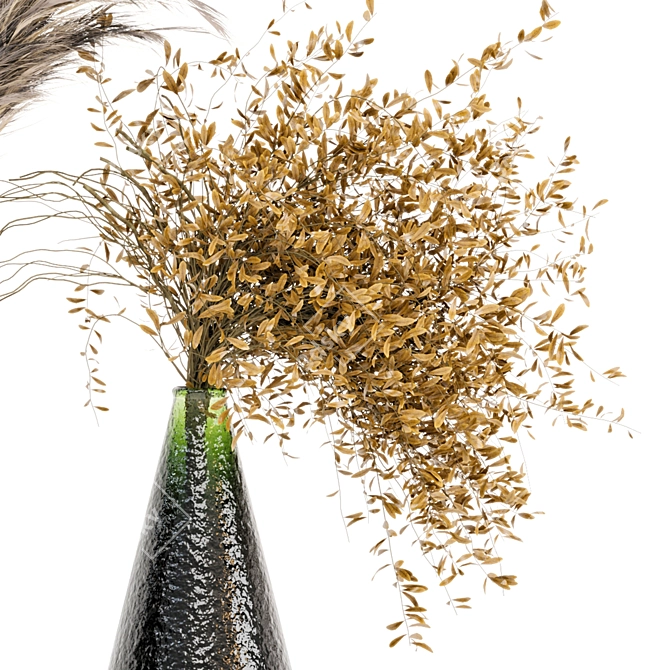 Pampas Dreams: Dried Plantset with Glass Vase 3D model image 2