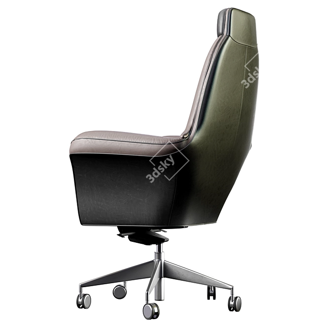 Elegant Quilted Leather President Chair 3D model image 4