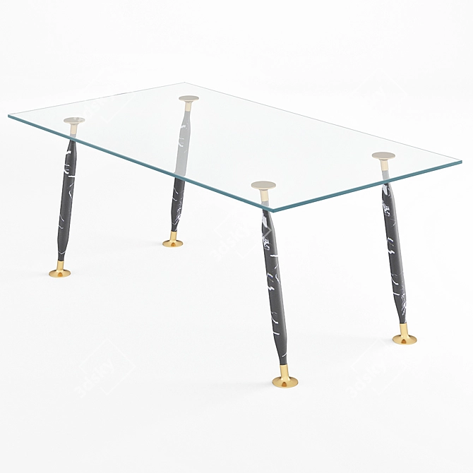Glas Italia HIO Modern Glass Table 3D model image 1