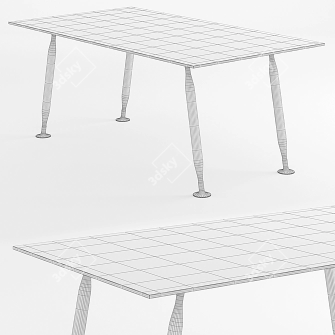 Glas Italia HIO Modern Glass Table 3D model image 2